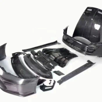 Upgrade To GT-3 Style Carbon Fiber Mix Fiberglass Front Bumper Rear Spoiler Body Kit For 992 Bodykit Engine Hood