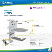 Headphone Hanger Glass Cup Holder Deskmount Jepit Meja OXIMUS C70S Aluminium Accessories Headset Ear