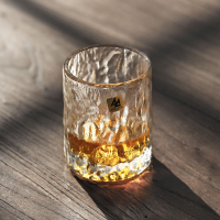 日本原裝進口鳴門杯日式錘紋玻璃水杯威士忌酒杯初雪茶杯手工杯子