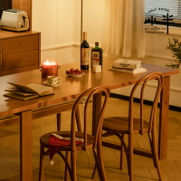 實木 餐桌 加厚北歐日式 家用 小戶型 長桌櫻桃木 工作臺大板桌