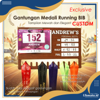 Gantungan Medali BIB Running, Hiasan Medali, BIB Nomor lari, Hiasan Dinding Aesthetic
