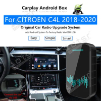 32G For CITROEN C4L 2018 2019 2020 Car Multimedia Player Android System Mirror Link GPS Map Apple Carplay Wireless Dongle Ai Box