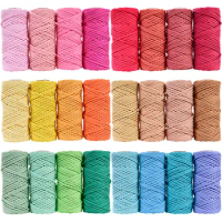 100% Macrame Cotton Cord Colorful 5mm 50m Twine String Natural Cotton Rope DIY Crafts Knitting Cords DIY Apparel Sewing Supplies