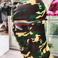 6 pcs masker ninja motif loreng, pakai busa filter Kain sepak bola hitam polos polyester Stripes kao