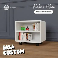 Adapta - Nakas Bedside Table - Nakas Minimalis - Nakas Mini Tidak Makan Tempat - Bedside Putih Polos