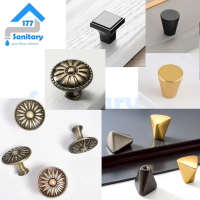 Tarikan Laci bulat hitam red- handle pegangan lemari pintu kitchen putih gold set furniture gagang k