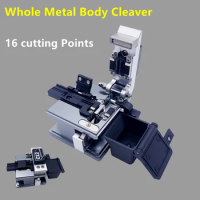FTTH High Precision Fiber Optic Cutting Cleaver, Whole Metal Body, 16 Cutting Points, Waste Box, C12, Good Quality