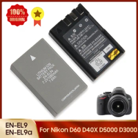 New Camera Battery EN-EL9A EN-EL9 for Nikon D3000 D40X D60 D5000 Replacement Battery 1080mAh