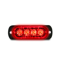 【精準科技】車頭燈 LED照明燈 跑馬方向燈 照輪燈 車用邊燈 汽車小燈 警示燈 閃爍燈/4珠紅光(550-SLR4)