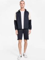 GUESS เสื้อแจ็คเก็ตผู้ชาย Anthony Color-Block Zip-Up Hoodie X5GQ01KAA90 - สีน้ำเงิน