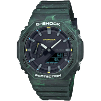 【CASIO 卡西歐】G-SHOCK 迷霧森林八角農家橡樹雙顯手錶(GA-2100FR-3A/速)