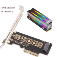 M.2 NVME SSD To PCI Express 4.0 Adapter Card 64Gbps M-Key PCIe X4 for Desktop PC PCI-E GEN4 Full Speed with Aluminum Heatsink