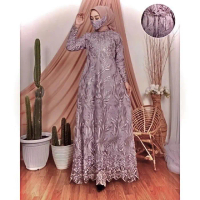 Gamis Busui Namira/Tille Full Brukat Mutiara/Ukuran m/l/xl/xxl/3l/Dress kondangan Muslim Pesta Maxi 