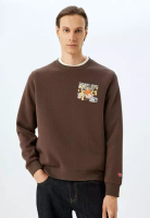 KOTON Crew Neck Cotton Blended Interlock Fabric Printed Licensed Tom And Jerry Sweatshirt