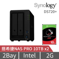 【搭希捷 Pro 10TB x2】Synology 群暉科技 DS720+ 網路儲存伺服器