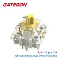 Gateron G Pro 2.0 Yellow 5 Pin Hot-swap RGB SMD Mechanical Keyboard Switch Yellow Brown Black Red Blue Silver White Switch