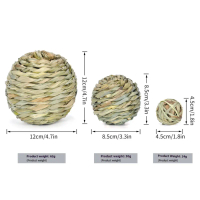 {DLGIFJIE} Natural Grass Chew Ball - Handwoven Reed Pet Toy for Hamsters Chinchillas Parrots, Dental