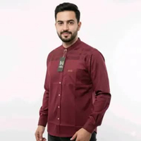 Aksara - Kemeja Koko Muslim Pria Lengan Panjang Motif Songket Bahan Katun Madinah L