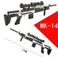 1/6th Mini Jigsaw Puzzle MK14 MODO Sniper Rifle Black Coated Plastic Assemble Gun Model for 12 Inch Action Figure Display
