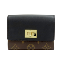 【二手名牌BRAND OFF】LOUIS VUITTON LV 路易威登 棕色 原花帆布 Victorine On My Side 三折短夾 M82640