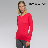 【Rewoolution】女 BERRY 140g長袖T恤[玫紅/黑] 義大利品牌 登山必備 羊毛衣 運動上衣 T恤 REAB2WC711