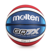 MOLTEN #7合成皮 12片貼籃球-7號球 附球針 球網袋 BGQ7X 藍紅白