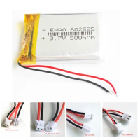 3.7V 500mAh Lithium Polymer Li-Po Rechargeable Battery 602535 with JST 2pin Plug For Mp3 GPS Bluetooth Camera Watch