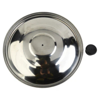 Wok Pan Pot Lids Stainless Steel Lid Round 32/34/36/38/40cm Cookware Parts For Saucepan Frying Pan Practical Brand New