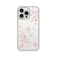 【apbs】iPhone 15 / 14系列 防震雙料水晶彩鑽手機殼(浪漫櫻)