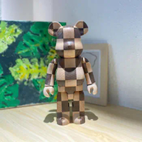 Bearbrick Karimoku Chess 400% about 28cm high Wood North American black walnut North American maple wood collectible toy doll