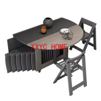 Fashion folding dining table furniture yemek masasi multifunctional round dining table with 4 chairs