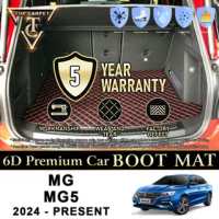 Top Carpet MG MG5 ( 2024 - PRESENT ) Car Boot Mat PU Leather Cargo Mat Trunk Carpet Boot Liner Tray
