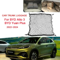 Car Rear Trunk Net for BYD Atto 3 Yuan Plus Elastic Luggage Net Cargo Organizer Storage Nylon Mesh Net Stretchable Accessories