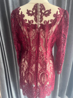Kebaya Pesta Modern Elegan Merah Maroon