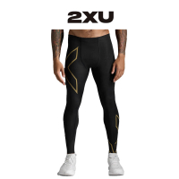 【2XU】M Light Speed Compression Tights 男士 全長手機口袋輕盈奔馳壓縮褲  黑/金(2X24NSM731199)