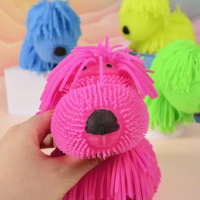Shaggy Dog Squishy Toy Soft Glue Kawaii Squeezable Stress Reliever Pets Colorful Small Toys Easy and Convenient Cute Gifts