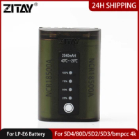 ZITAY LP-E6 camera battery for Canon EOS 5D Mark II/III/IV EOS 5DS 5DS R EOS 6D 6D Mark II BMPCC 4K 2040mAh monitor battery