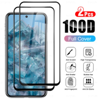 2Pcs For Google Piexl 8 Pro Full Coverage Screen Protector Tempered Glass Black edge film on for google pixel 8 Protective Glass