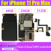 For iPhone 11 Pro Max 64gb 256gb 512gb Motherboard Original Unlocked Mainboard Clean iCloud For iPhone 11 Pro Max Logic Board