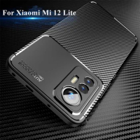For Xiaomi Mi 12 Lite Case For Xiaomi 12 Lite Cover Luxury Business Soft Carbon Fiber Protective Phone Bumper Xiaomi Mi 12 Lite