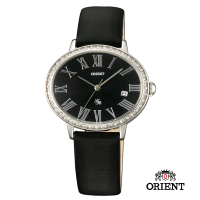 ORIENT 東方錶 LADY ROSE系列橢圓皮帶女錶-黑色/36mm
