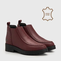 Adorable Projects - Maree Boots Genuine Leather Maroon - Sepatu Kulit Wanita 41