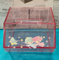 【震撼精品百貨】Little Twin Stars KiKi&amp;LaLa 雙子星小天使 三麗鷗雙子星掀蓋式透明置物盒-粉#00882 震撼日式精品百貨