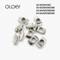 T nut 20 30 40 45- m3 M4 M5 Hammer Head Fasten Nut M5 Connector Nickel Plated for 20 30 40 45 series T Slot Groove