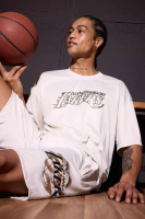 DeFacto Defactofit Nba Los Angeles Lakers Oversize Wide Fit Crew Neck Back Printed Short Sleeve T-Sh