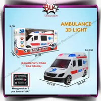Mobil Ambulans Polisi Pemadam Mainan Anak Ambulance lampu Bump And Go Ambulance (Besar)