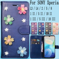 Sunjolly Mobile Phone Cases Covers for SONY Xperia 1 5 10 II III,L3 L4 2 5 8 Case Cover coque Flip Wallet for Xperia 10 III Case