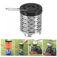 Portable Outdoor Gases Heater Stoves Heating Cover Mini Heater Cap Stainless Steel Gas Oven Burner Camping Stove Accessories