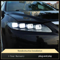 Car Lights for Mazda 6 Mazda6 2003-2015 Headlight Rectangle Design Highlight Turn Signal Automotive Tool Accessories