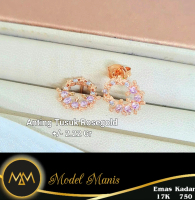 Anting Ring Flower Pink Italy IT Rosegold 750 kadar 17k